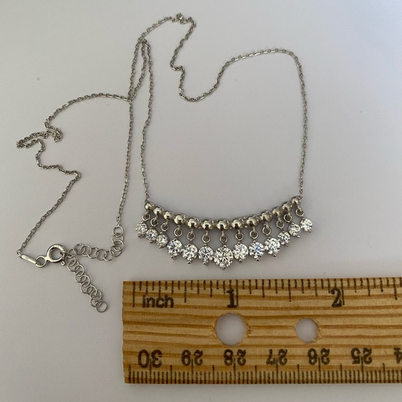 💖925 Silver necklace cz dressy party casual bar - Picture 2 of 2